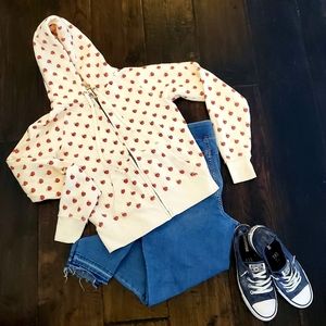 Victoria's Secret PINK Apple Print Zip Sweatshirt